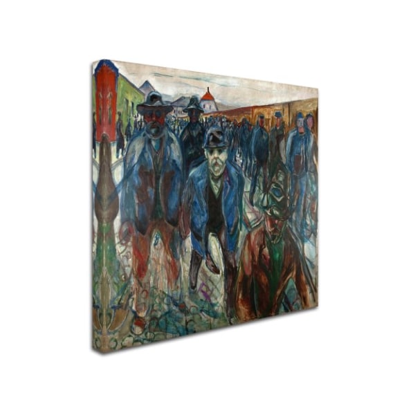 Edvard Munch 'Workers On Their Way Home' Canvas Art,35x35